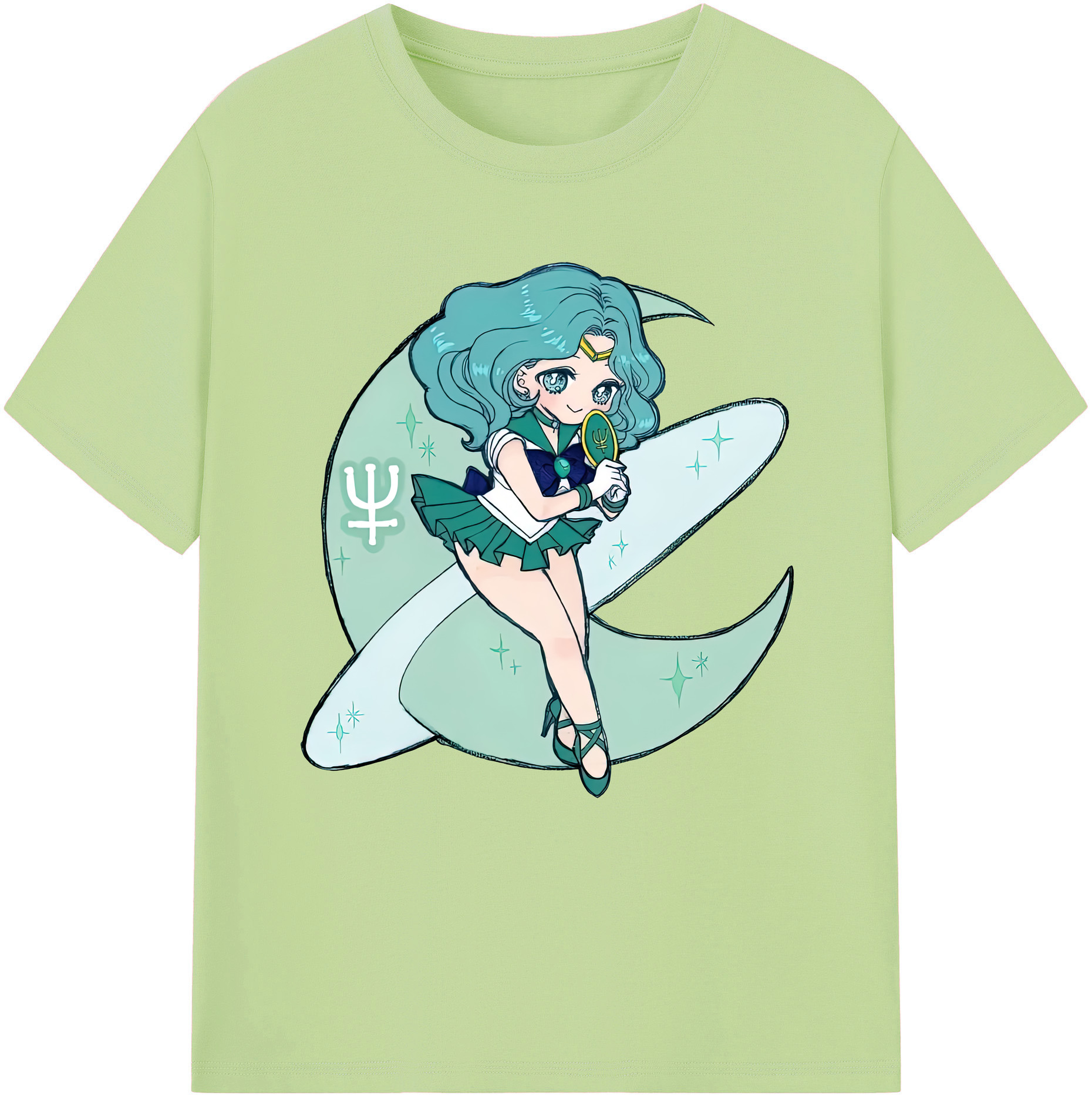 （画像用） 美少女戦士セーラームーン 海王 みちる（かいおう みちる） Sailor Moon Kaiou Michiru 綿100％半袖Tシャツ（フロントプリント）